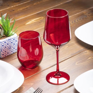 Galileo Σετ 2 ποτήρια κρασιού 510 ml σε κόκκινο γυαλί Rubino Sibill...