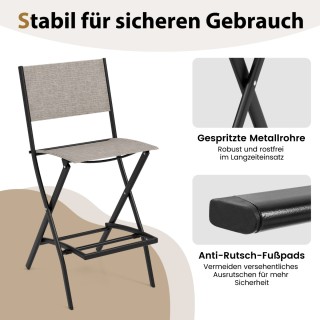 Costway Σετ Εξωτερικών Σκαμπό Μπαρ Υψηλής Αντοχής και Άνεσης NP1134...