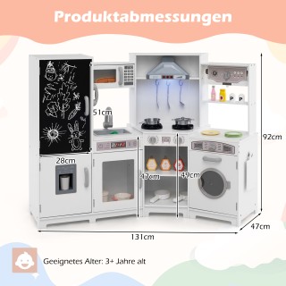 Costway Ξύλινη Παιδική Κουζίνα Γωνιακή με Φως & Ήχο, Πίνακα, Φούρν... Costway Ξύλινη Παιδική Κουζίνα Γωνιακή με Φως & Ήχο, Πίνακα, Φούρν...