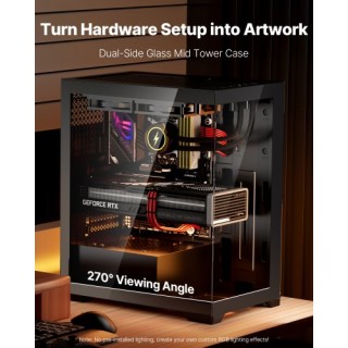 VEVOR Κουτί Υπολογιστή Mid-Tower με 2 x 120 mm Ανεμιστήρες για ATX ...