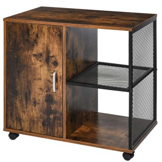 BAKAJI  Κινητό Mobiletto Εκτυπωτής Ξύλο MDF και Μέταλλο 3 Ράφια + Π...