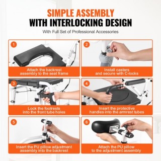 Αναπηρικό Καροτσάκι Μπάνιου VEVOR 17.5in για Ενήλικες  LYLYLHJ175IN...