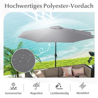 Costway Μεγάλη Ομπρέλα Βεράντας με Ανθεκτική Κατασκευή και Υψηλής Π...