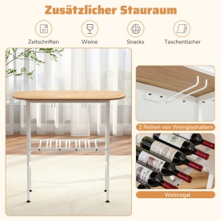 Costway  Σετ Μπαρ Τραπεζιού & Σκαμπό για 2 Άτομα με Θέσεις για Ποτή...