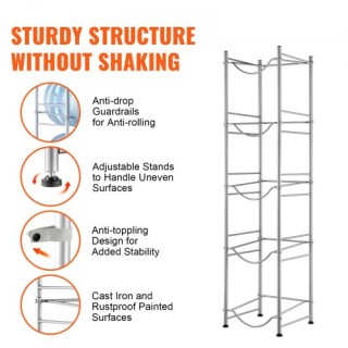 Ράφι Νερού VEVOR 5 Επιπέδων για 5 Μπουκάλια Ασημί 5JLTZSSTSTZC0COMZV0 Ράφι Νερού VEVOR 5 Επιπέδων για 5 Μπουκάλια Ασημί 5JLTZSSTSTZC0COMZV0