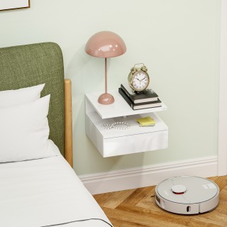 HOMCOM Κρεμαστό Κομοδίνο με Συρτάρι και Ράφι, 35x32x22.5 εκ, Λευκό ... HOMCOM Κρεμαστό Κομοδίνο με Συρτάρι και Ράφι, 35x32x22.5 εκ, Λευκό ...