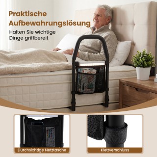 Costway Βοηθητική Λαβή Κρεβατιού με LED Αισθητήρα Φωτός & Τσέπη & Α...