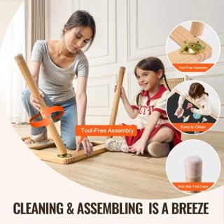 VEVOR  Παιδικό Ξύλινο Τραπέζι Αισθητηριακού Παιχνιδιού με Άμμο & Νε...