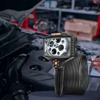 Κάμερα Επιθεώρησης VEVOR με Τριπλό Φακό και Φωτισμό, 5 Οθόνη, 16.5F...