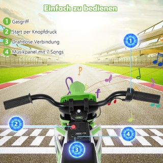 Costway Ηλεκτρική Μοτοσυκλέτα Παιδιών 12V με Αποσπώμενους Σταθεροπο...