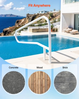 VEVOR Ανθεκτική Πισίνας Χειρολαβή από Ανοξείδωτο Ατσάλι, 137.1 x 81...