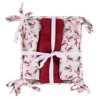 Villa dEste Home Σετ 3 Χριστουγεννιάτικες Πετσέτες Κουζίνας από Βαμ...