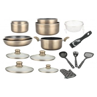 Herzberg Σετ Μαγειρικών Σκευών 17 τεμαχίων με επίστρωση πέτρας με α... Herzberg Σετ Μαγειρικών Σκευών 17 τεμαχίων με επίστρωση πέτρας με α...