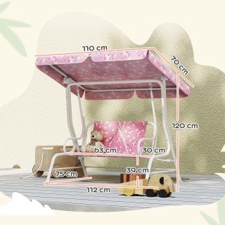 AIYAPLAY Ροζ Κούνια Κήπου 2 Θέσεων για Παιδιά 112x75x120 cm 3E1-009... AIYAPLAY Ροζ Κούνια Κήπου 2 Θέσεων για Παιδιά 112x75x120 cm 3E1-009...