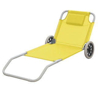 Galileo Ξαπλώστρα θαλάσσης με ρόδες, δομή από ανθρακοχάλυβα, κάθισμ...