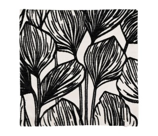 Ostaria Μαξιλαροθήκη τετράγωνη Togo μαύρη και λευκή 40x40cm -37661 Ostaria Μαξιλαροθήκη τετράγωνη Togo μαύρη και λευκή 40x40cm -37661