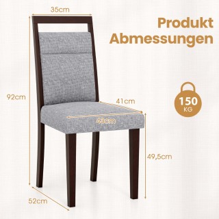 Costway Σετ 2 Καπιτονέ Καρέκλες Τραπεζαρίας με Μαξιλαρωμένο Κάθισμα...