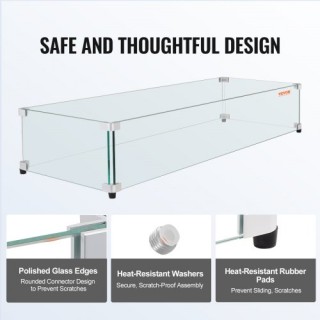 Προστατευτικό Ανέμου VEVOR για Ορθογώνιο Τραπέζι Φωτιάς 924x417x191... Προστατευτικό Ανέμου VEVOR για Ορθογώνιο Τραπέζι Φωτιάς 924x417x191...