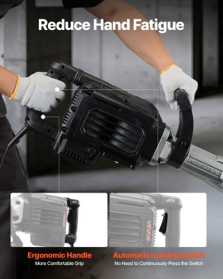 VEVOR 3000W Ηλεκτρικό Σφυρί Κατεδάφισης, 1700 BPM, 672 x 237 x 131 ...