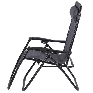 Galileo Πολυθρόνα μεγάλου χαλάρωσης γκρι με ανθρακοχάλυβα σκελετό, ...