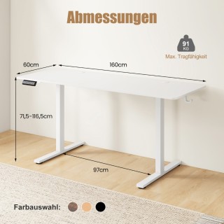 Costway  Ηλεκτρικό γραφείο με 3 μνήμες ύψους, ρυθμιζόμενο καθιστού-...