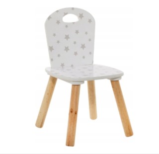 Atmosphera Παιδική καρέκλα, λευκή με γκρι αστέρια 127153D Atmosphera Παιδική καρέκλα, λευκή με γκρι αστέρια 127153D
