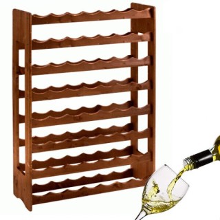 BAKAJI  Καντινέτα Κάβα Κρασιού Ξύλινη Σκούρα 56 Θέσεων Σπίτι Εστιατ...