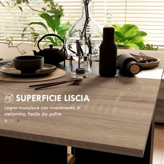 HOMCOM Πτυσσόμενο Τραπέζι Κονσόλα για 4-6 άτομα με Ρόδες και Ράφια... HOMCOM Πτυσσόμενο Τραπέζι Κονσόλα για 4-6 άτομα με Ρόδες και Ράφια...