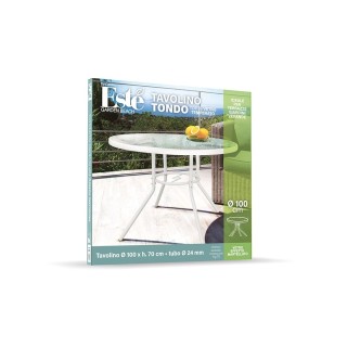 Galileo Εξωτερικό στρογγυλό τραπέζι 100 cm από ανθρακοχάλυβα με επά...