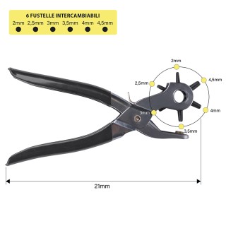 Galileo Διάτρητη Πένσα από Ανθρακοχάλυβα με 6 Ανταλλάξιμα Μεγέθη Οπ...
