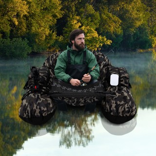 Costway  Φουσκωτή Βάρκα Ψαρέματος Belly Boat με Ρυθμιζόμενη Βάση Κα...