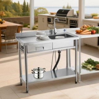 VEVOR Ελεύθερος Σταθμός Επαγγελματικός Νεροχύτης Ανοξείδωτος με Συρ... VEVOR Ελεύθερος Σταθμός Επαγγελματικός Νεροχύτης Ανοξείδωτος με Συρ...