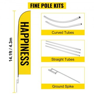 Διαφημιστικός Ιστός VEVOR, Σετ 12 Σημαιών με Αιχμή Εδάφους, 16 ft Ι... Διαφημιστικός Ιστός VEVOR, Σετ 12 Σημαιών με Αιχμή Εδάφους, 16 ft Ι...