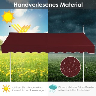 Costway Πτυσσόμενη Μαρκοξιστέγαση 200 cm, Υπεριώδης Ανθεκτικότητα, ...