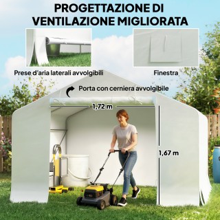 Outsunny Καμπάνα Κήπου και Σκηνή Γκαράζ 300 x 300 x 210 cm, Αδιάβρο...