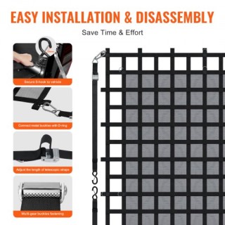 VEVOR  Βαρύ Καθαρό Φορτίο 120 x 105 Ρυθμιζόμενες Πόρπες & S-Γάντζοι...