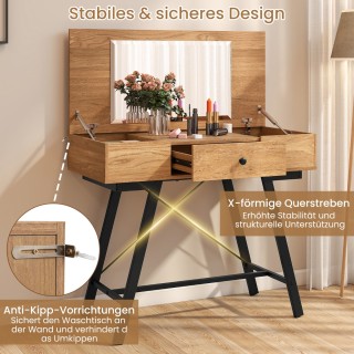 Costway Καλλυντικό Τραπέζι 96.5 × 46.5 × 80.5 εκ με Μεγάλο Καθρέφ... Costway Καλλυντικό Τραπέζι 96.5 × 46.5 × 80.5 εκ με Μεγάλο Καθρέφ...