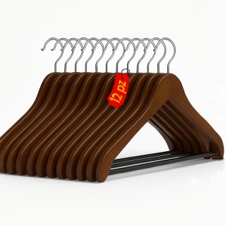 BAKAJI Σετ 12 Ξύλινες Κρεμάστρες με Μπάρα Παντελονιών για Οργάνωση ... BAKAJI Σετ 12 Ξύλινες Κρεμάστρες με Μπάρα Παντελονιών για Οργάνωση ...