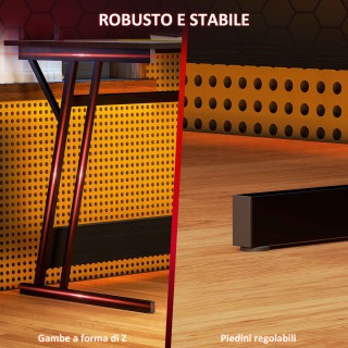 HOMCOM Γραφείο Gaming με LED Φώτα και Υποστήριξη για Οθόνη, από Μο... HOMCOM Γραφείο Gaming με LED Φώτα και Υποστήριξη για Οθόνη, από Μο...