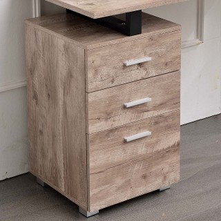 BAKAJI Γραφείο με Συρταριέρα Τραπέζι Υπολογιστή Ατσάλι Ξύλο Γραφείο...