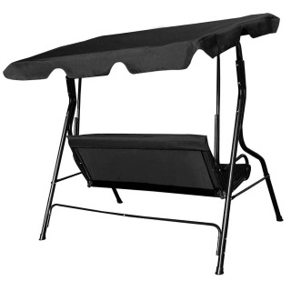 Costway  Τριθέσια κούνια κήπου με σκίαστρο Μαύρο 170 x 110 x 153 εκ...