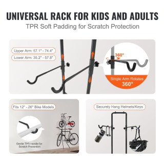 Επιτοίχια Μεταλλική Βάση Ποδηλάτων δύο Θέσεων VEVOR  LGSZXCCFJHSGN9...