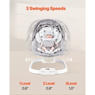 VEVOR Βρεφική Κούνια 3 Ταχύτητες 3 Θέσεις Καθίσματος Τηλεχειριστήρι...