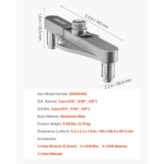 VEVOR Σετ Κεντραρίσματος Οδηγός Οπών με Τρυπάνι Ξυλουργικής ZJJZDXZ... VEVOR Σετ Κεντραρίσματος Οδηγός Οπών με Τρυπάνι Ξυλουργικής ZJJZDXZ...