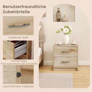 Costway Κομοδίνο με 2 συρτάρια Δρυς 50 εκ. x 40 εκ. βάθος x 60 εκ.... Costway Κομοδίνο με 2 συρτάρια Δρυς 50 εκ. x 40 εκ. βάθος x 60 εκ....