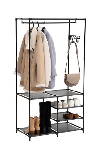 Κρεμάστρα Ρούχων με Ράφια 86 x 44 x 160 cm Μαύρο 205587 5Five Simpl... Κρεμάστρα Ρούχων με Ράφια 86 x 44 x 160 cm Μαύρο 205587 5Five Simpl...