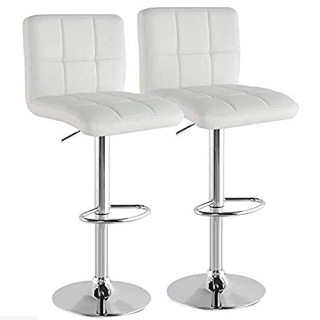 BAKAJI Σετ 2 Σκαμπό Μπαρ Κουζίνας με Λευκή Οικολογική Δερμάτινη Κα... BAKAJI Σετ 2 Σκαμπό Μπαρ Κουζίνας με Λευκή Οικολογική Δερμάτινη Κα...