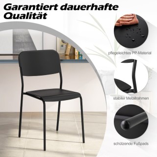 Costway  Σετ Μοντέρνων Πλαϊνών Καρεκλών 4 Τεμαχίων  48,5 x 44,5 x 8...