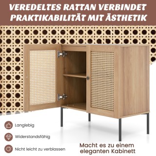 Costway Πλαϊνή ντουλάπα με πόρτες από ρατάν, επιφάνεια εργασίας κα... Costway Πλαϊνή ντουλάπα με πόρτες από ρατάν, επιφάνεια εργασίας κα...