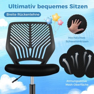 Παιδική καρέκλα γραφείου Χρώματος Μαύρο  COSTWAY CB10620DK